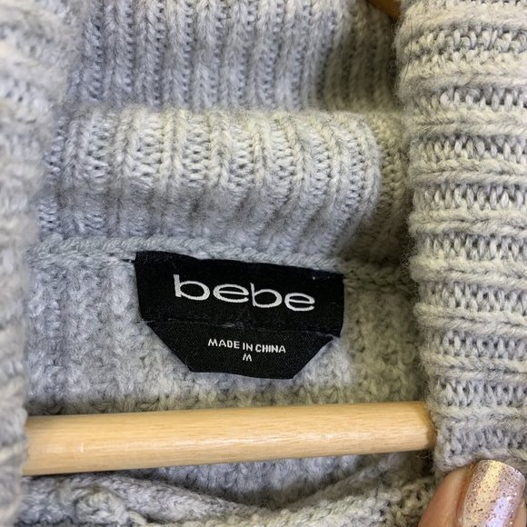 bebe Chunky Knit Lace Up Sweater - Picture 6 of 7